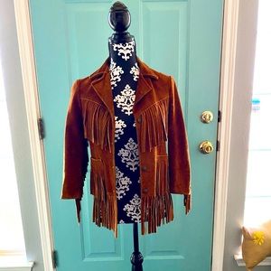 Chevalier Rust Brown Fringe Leather Jacket
